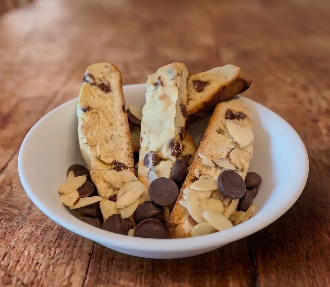 Almond Chocolate Chip Biscotti